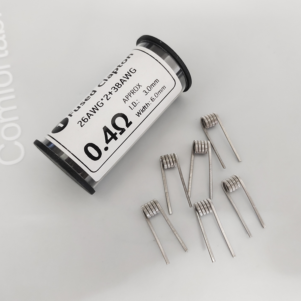 Vape Ring - 6pcs Ni80 26x2+38AWG ID3.0 0.4ohm Resistance