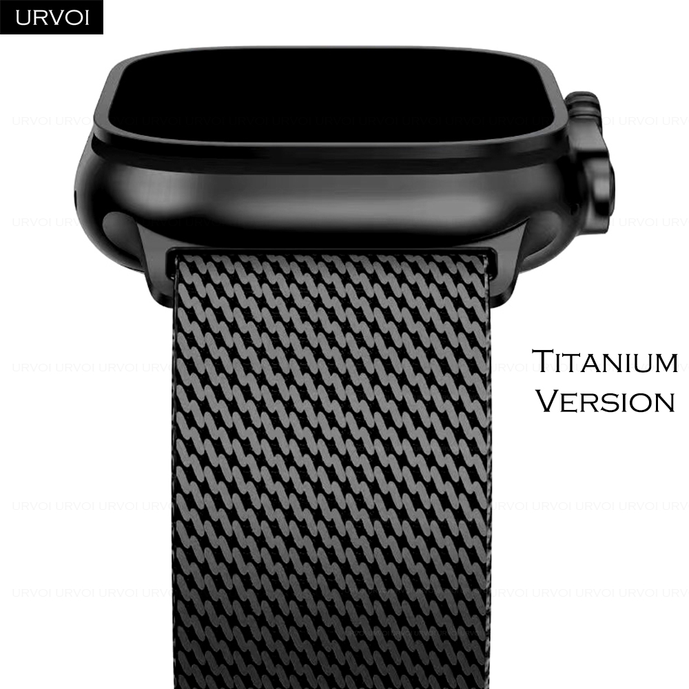 Mesh Coil Strip - URVOI Titanium Milanese loop for Apple