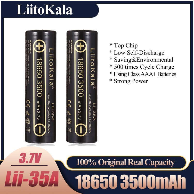 2-10pcs LiitoKala Lii-35A 1865 - огляд і ціна Vape Battery 18650