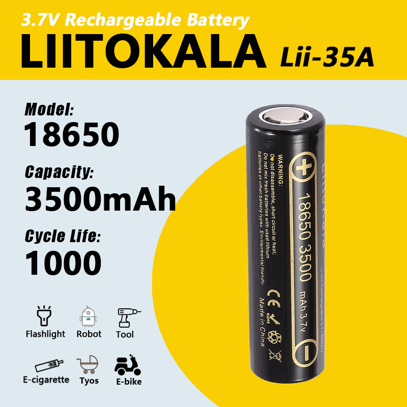 2-10pcs LiitoKala Lii-35A 1865 - огляд і ціна Vape Battery 18650