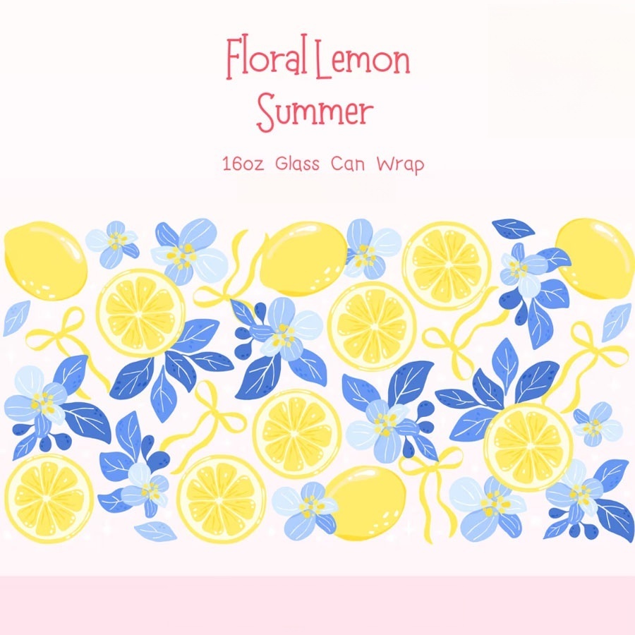 Lemon Floral UV DTF Transfer S - огляд і ціна Rdta Tank Glass