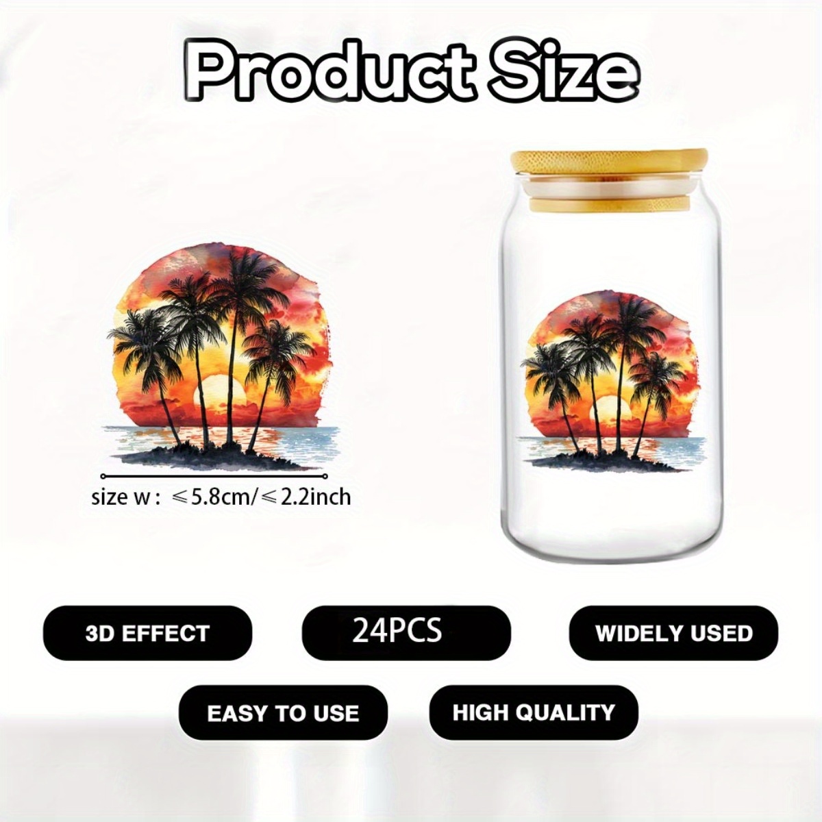 24Pcs/Set Summer Tropical Beac - огляд і ціна Rdta Tank Glass